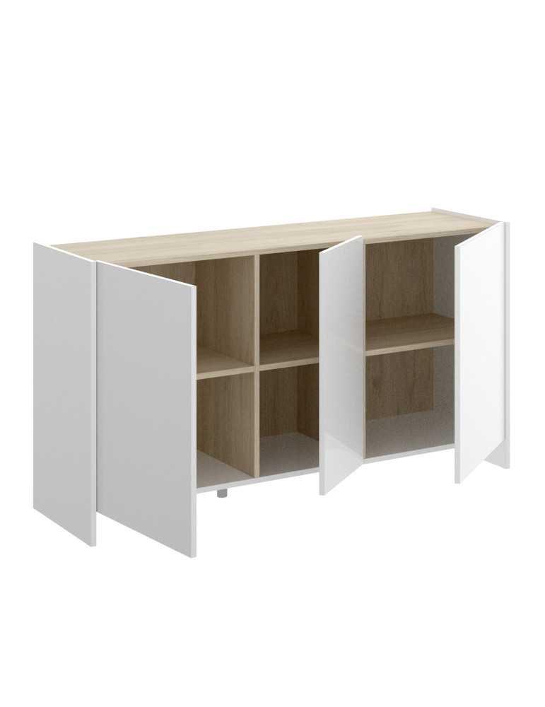 Aparador para comedor KLOE DEKIT 5 puertas blanco / natural