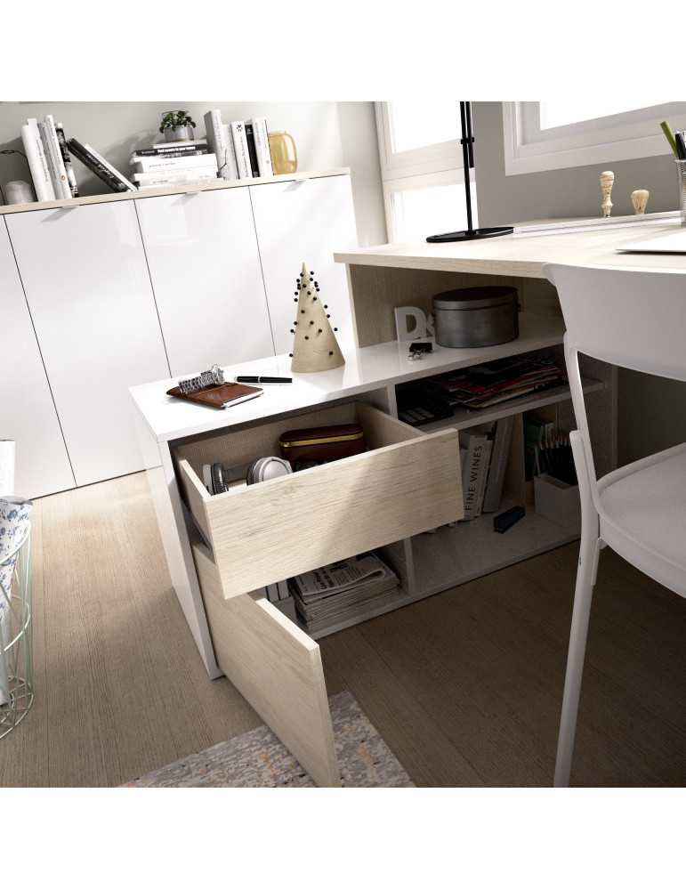 Mesa escritorio ROX DEKIT L natural / blanco