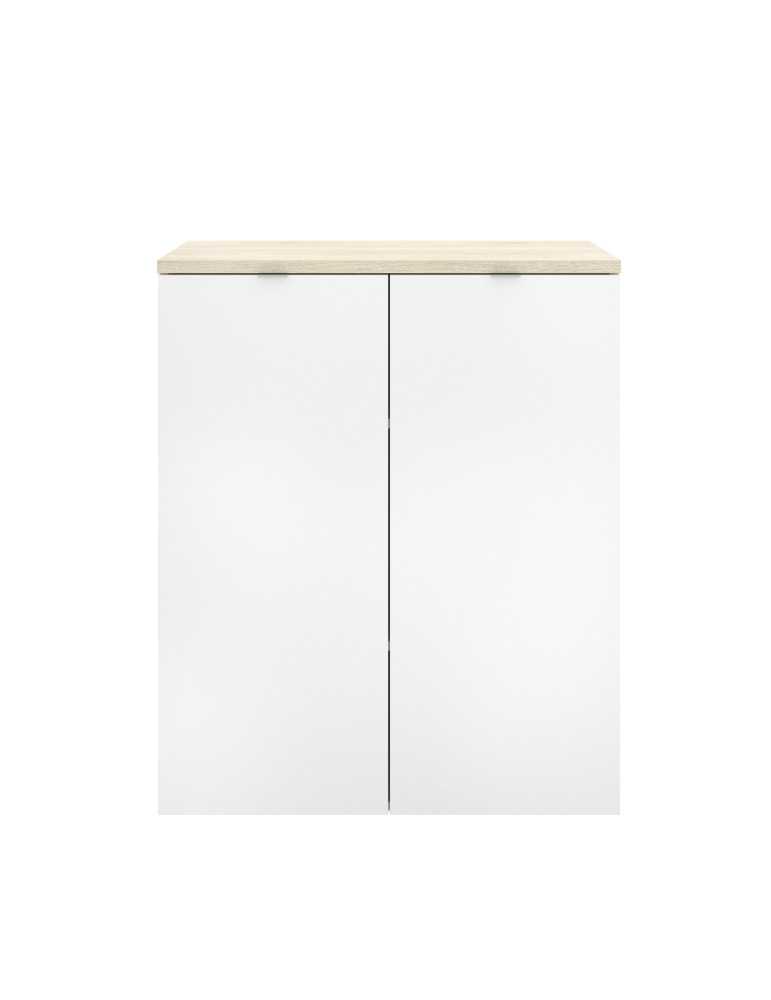 Armario bajo oficina ROX DEKIT 2 puertas natural / b. brillo