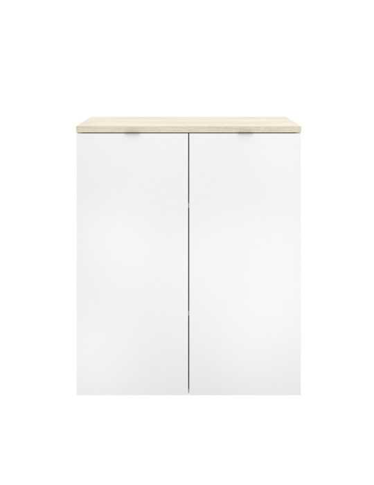 Armario bajo oficina ROX DEKIT 2 puertas natural / b. brillo