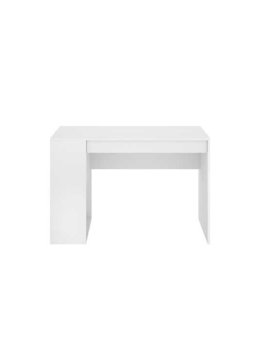Mesa escritorio TEO DEKIT con estante y 1 cajon blanco