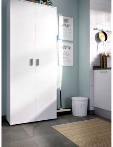 Armario multiuso FIT DEKIT 2 puertas escobero blanco