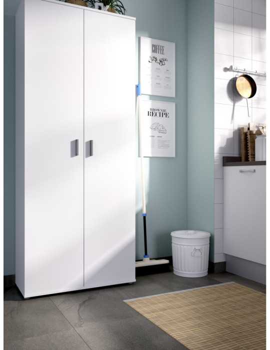 Armario multiuso FIT DEKIT 2 puertas escobero blanco