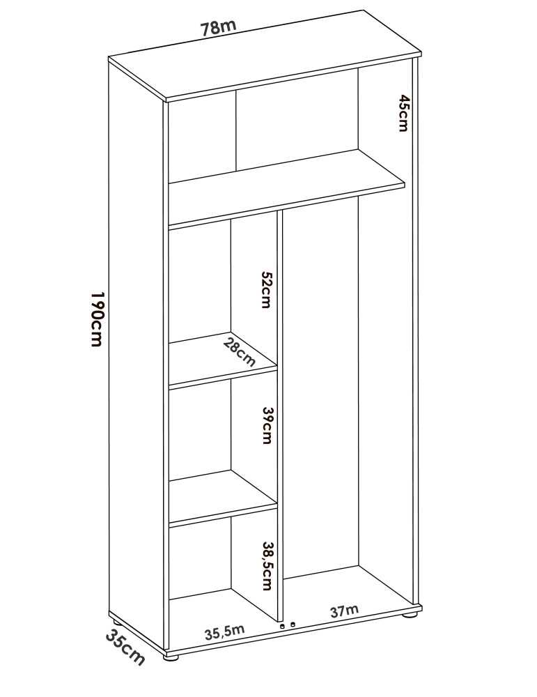 Armario multiuso FIT DEKIT 2 puertas escobero blanco