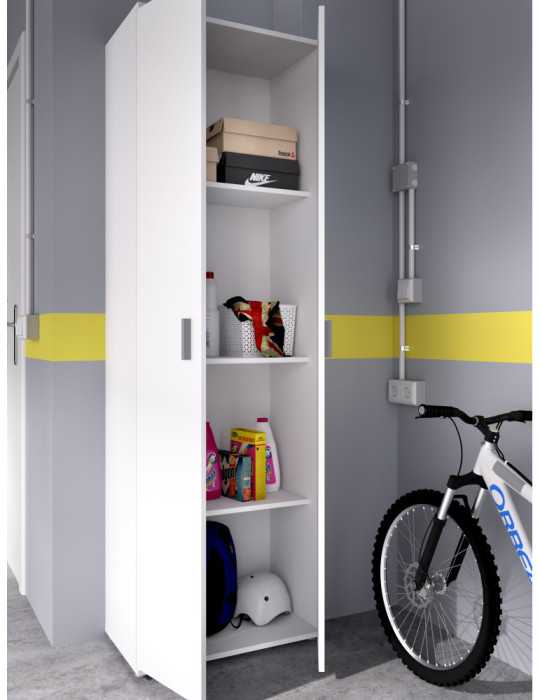 Armario multiuso FIT DEKIT 2 puertas 3 estanteria blanco