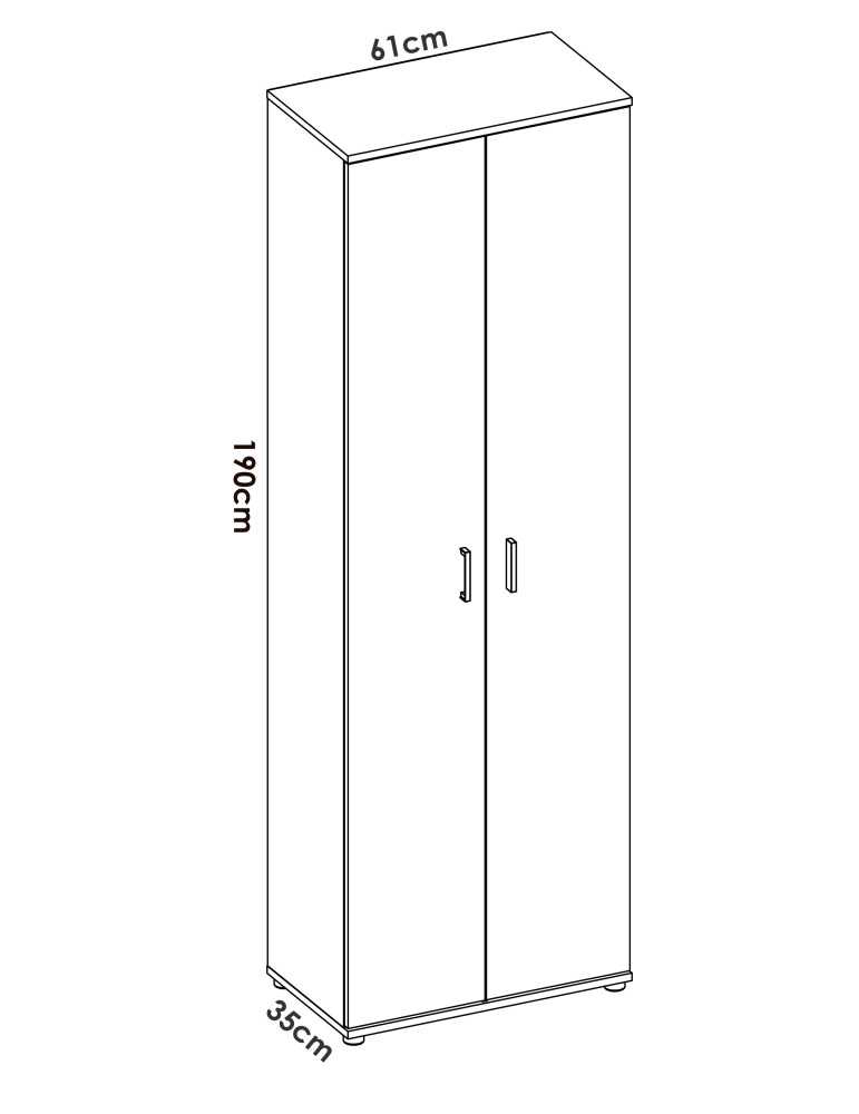 Armario multiuso FIT DEKIT 2 puertas 3 estanteria blanco