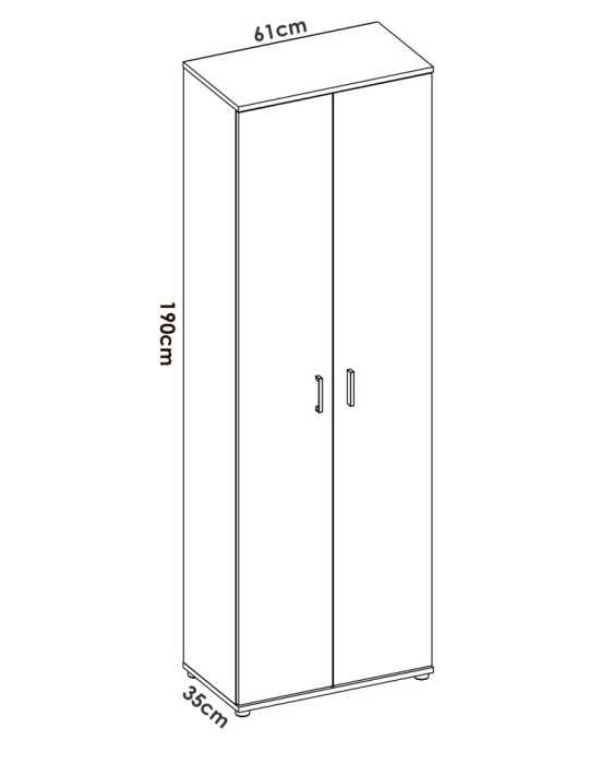 Armario multiuso FIT DEKIT 2 puertas 3 estanteria blanco
