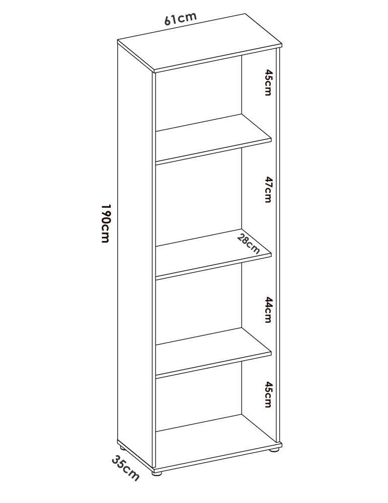 Armario multiuso FIT DEKIT 2 puertas 3 estanteria blanco