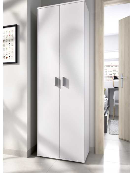 Armario multiuso FIT DEKIT 6 estantes + 2 puertas blanco