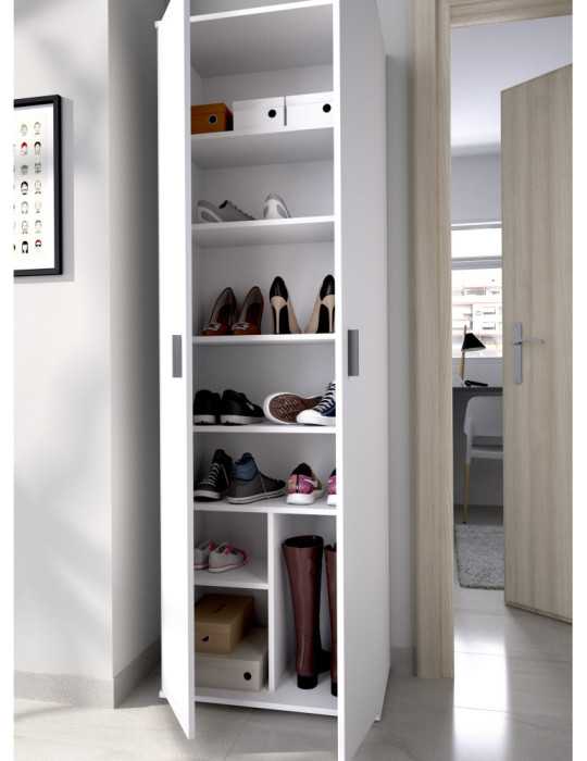 Armario multiuso FIT DEKIT 6 estantes + 2 puertas blanco