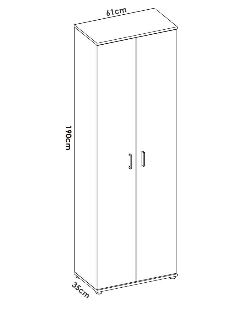 Armario multiuso FIT DEKIT 6 estantes + 2 puertas blanco