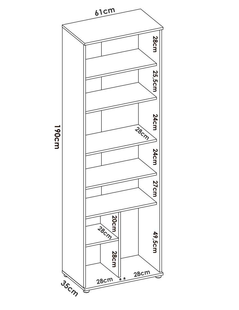 Armario multiuso FIT DEKIT 6 estantes + 2 puertas blanco
