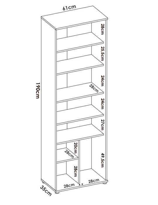 Armario multiuso FIT DEKIT 6 estantes + 2 puertas blanco