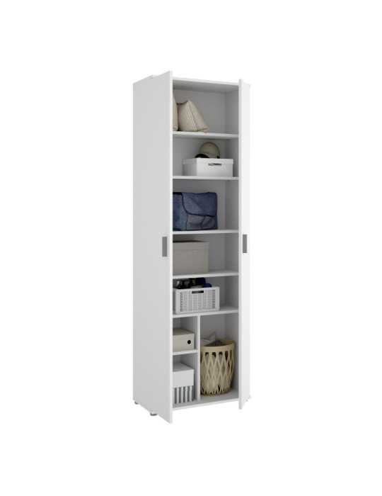 Armario multiuso FIT DEKIT 6 estantes + 2 puertas blanco