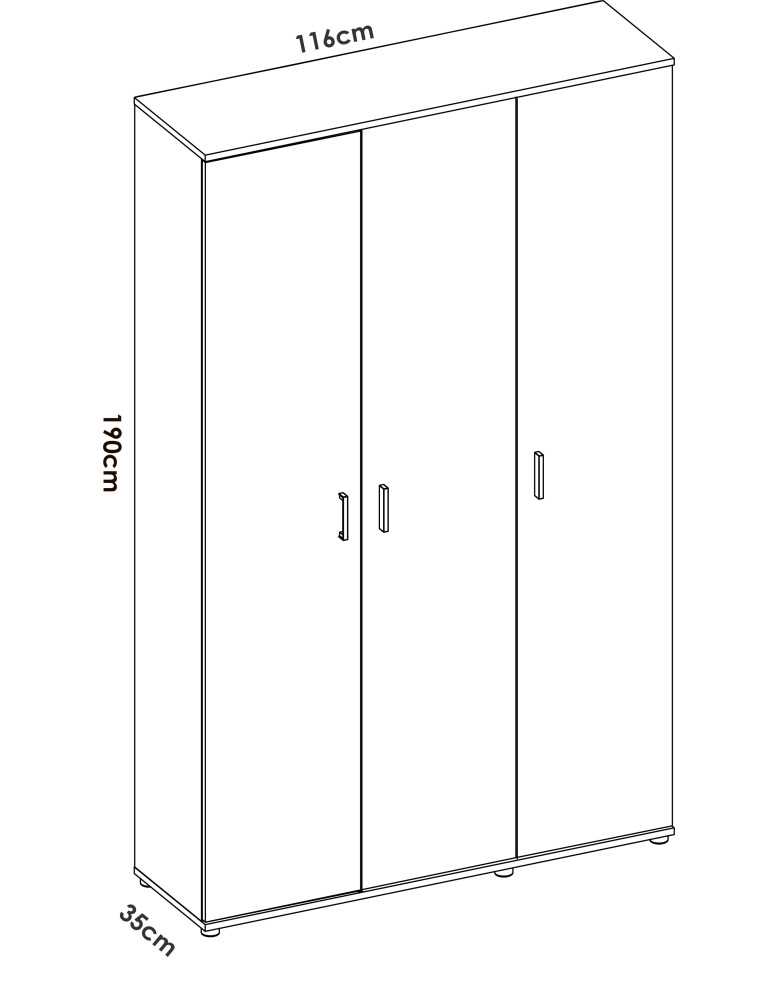 Armario multiuso FIT DEKIT 3 puertas blanco