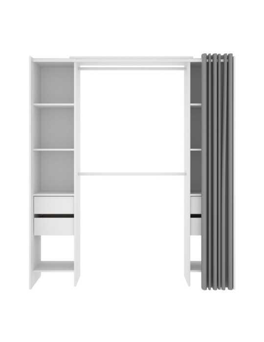 Conjunto vestidor dormitorio SUIT DEKIT con 4 cajones y cortina blanco