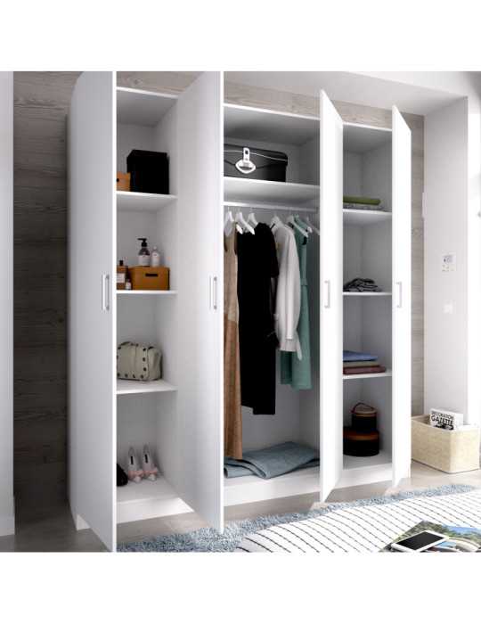 Armario vestidor dormitorio MAXI DEKIT 4 puertas blanco