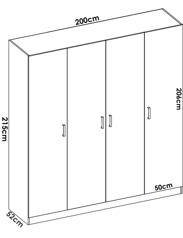 Armario vestidor dormitorio MAXI DEKIT 4 puertas blanco