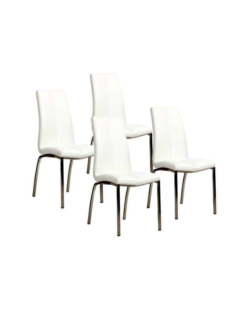 Pack de 4 sillas de comedor estilo Contemporáneo Modelo Marian color blanco
