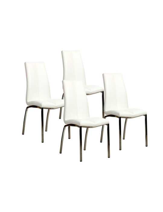 Pack de 4 sillas de comedor estilo Contemporáneo Modelo Marian color blanco
