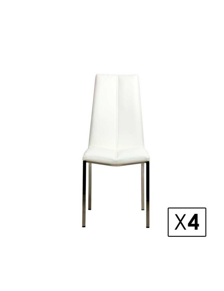 Pack de 4 sillas de comedor estilo Contemporáneo Modelo Marian color blanco