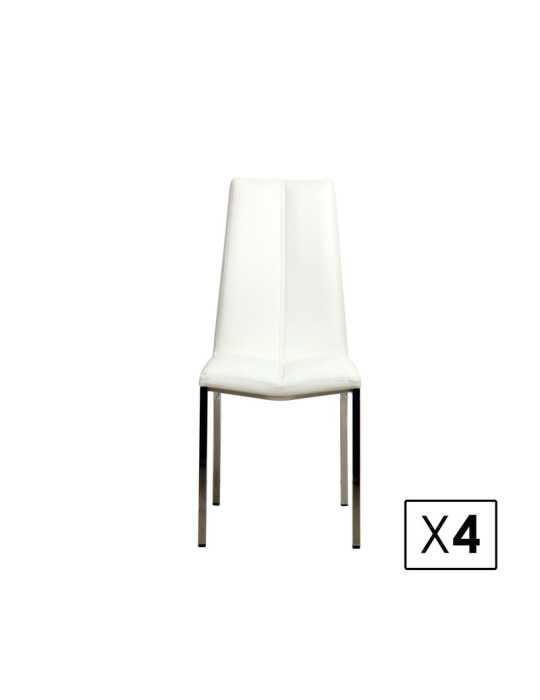 Pack de 4 sillas de comedor estilo Contemporáneo Modelo Marian color blanco