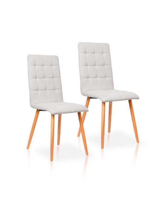 Pack de 2 sillas de comedor estilo Contemporáneo Modelo Nadia color beige arena