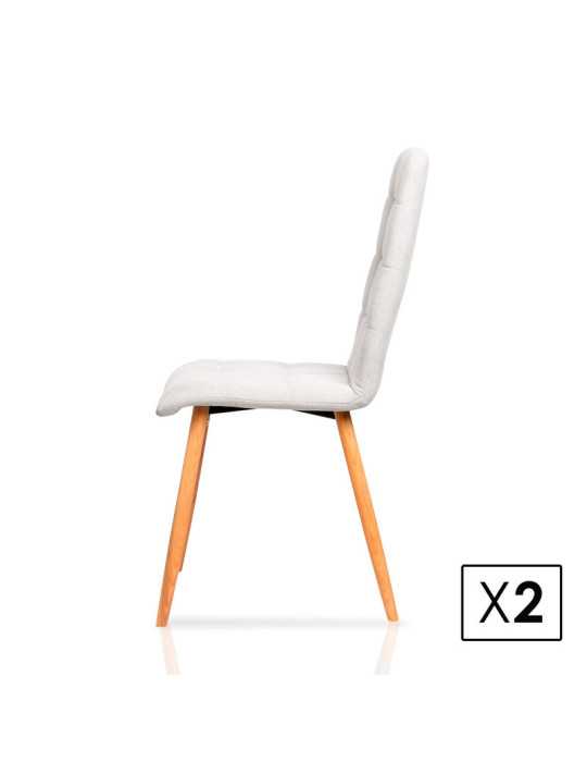 Pack de 2 sillas de comedor estilo Contemporáneo Modelo Nadia color beige arena