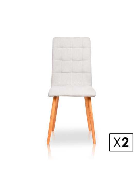 Pack de 2 sillas de comedor estilo Contemporáneo Modelo Nadia color beige arena