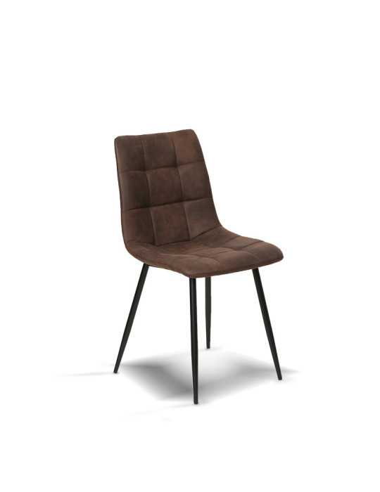 Pack de 4 sillas de comedor estilo Industrial Modelo Ivy color marrón chocolate