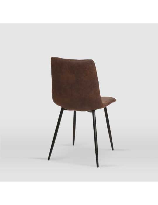 Pack de 4 sillas de comedor estilo Industrial Modelo Ivy color marrón chocolate