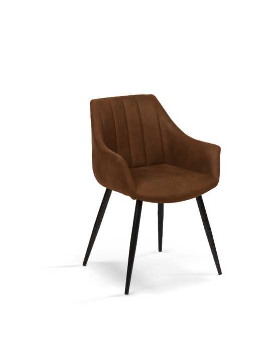 Pack de 2 sillas de comedor estilo industrial Modelo Renata color marrón avellana