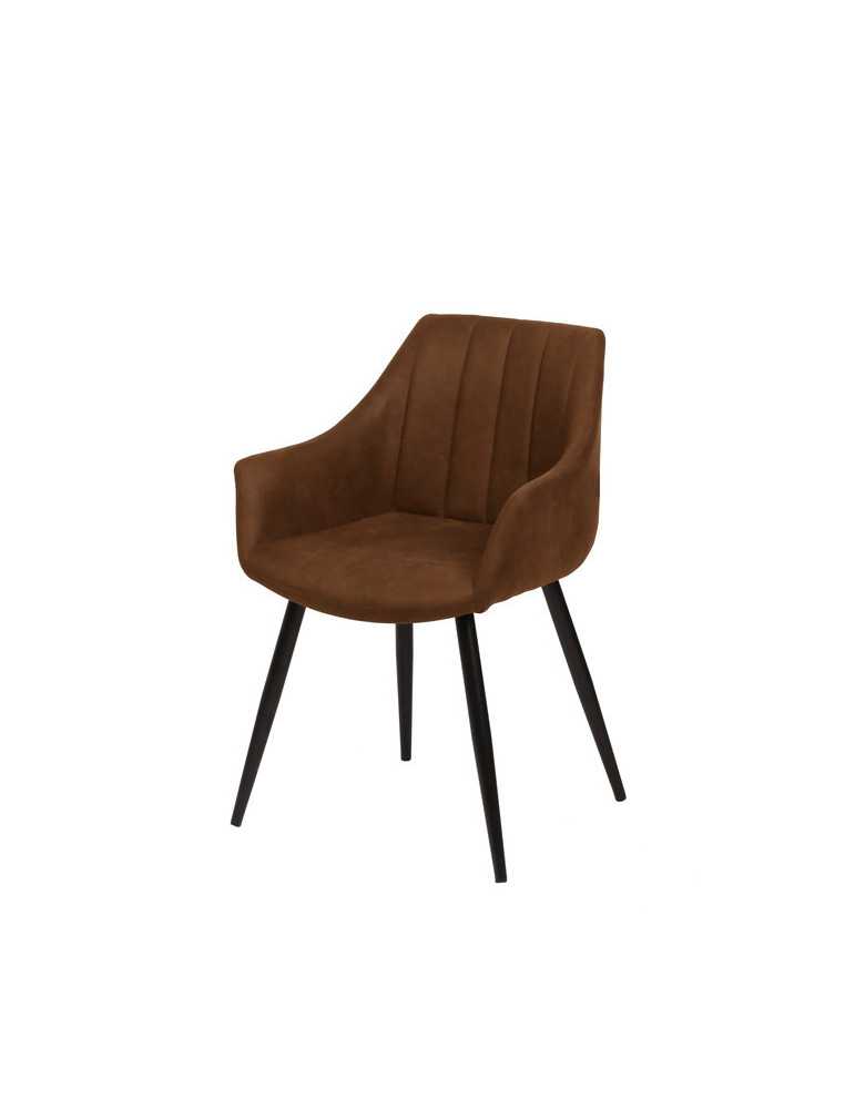 Pack de 2 sillas de comedor estilo industrial Modelo Renata color marrón avellana