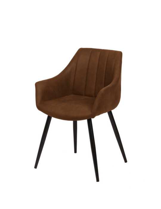 Pack de 2 sillas de comedor estilo industrial Modelo Renata color marrón avellana