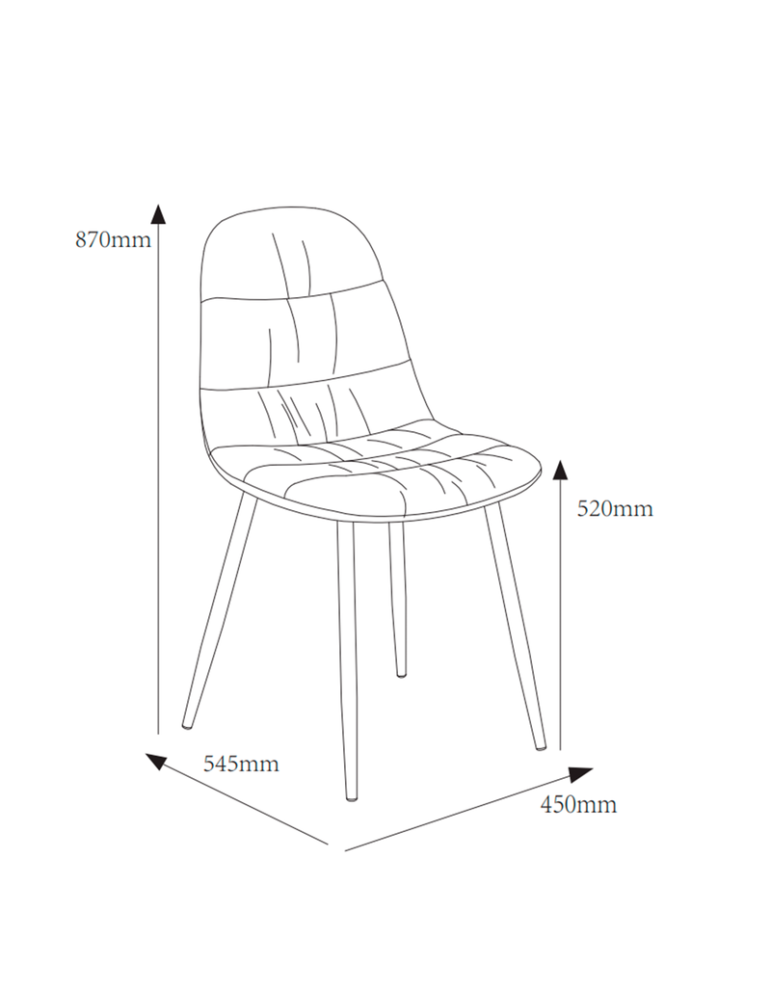 Pack de 4 sillas de comedor estilo Vintage Modelo Wei color rosa