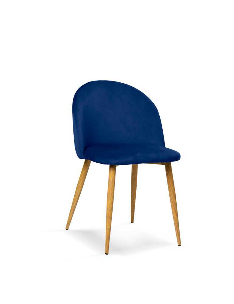 Pack de 4 sillas de comedor estilo Vintage Modelo Mercedes color azul índigo
