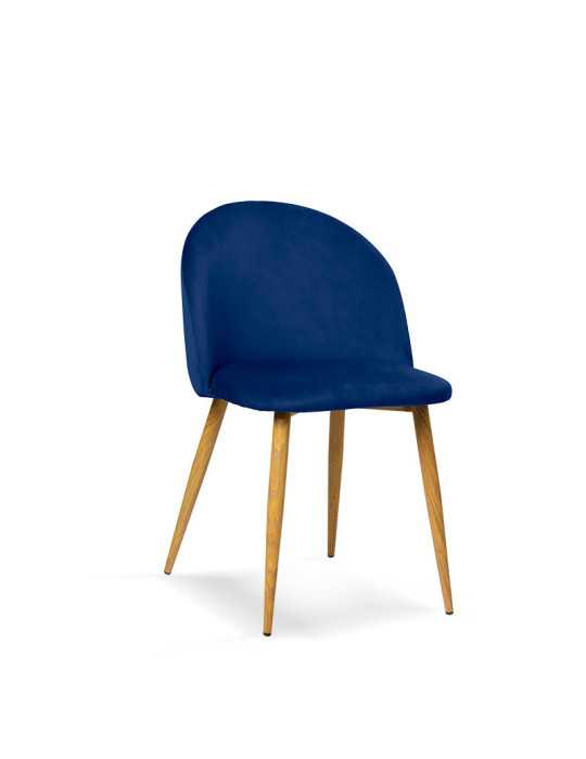 Pack de 4 sillas de comedor estilo Vintage Modelo Mercedes color azul índigo