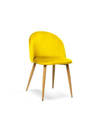 Pack de 4 sillas de comedor estilo Vintage Modelo Mercedes color amarillo mostaza