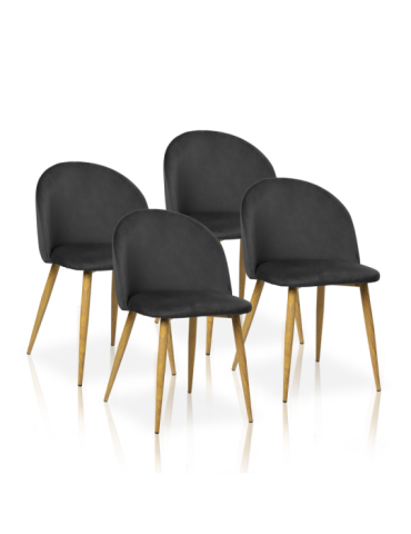 Pack de 4 sillas de comedor estilo Vintage Modelo Mercedes color negro 2