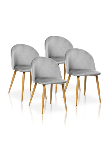 Pack de 4 sillas de comedor estilo Vintage Modelo Mercedes color gris piedra 2