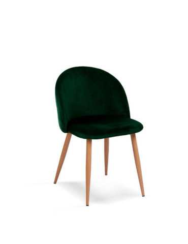 Pack de 4 sillas de comedor estilo Vintage Modelo Mercedes color verde botella