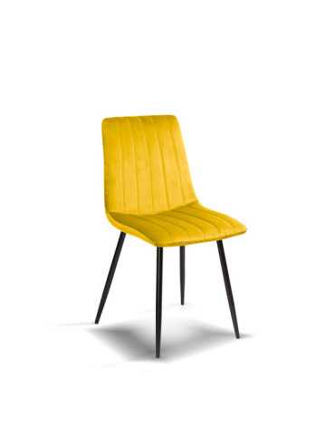Pack de 4 sillas de comedor estilo Vintage Modelo Iria color amarillo mostaza