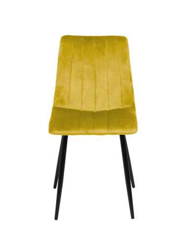 Pack de 4 sillas de comedor estilo Vintage Modelo Iria color amarillo mostaza 2