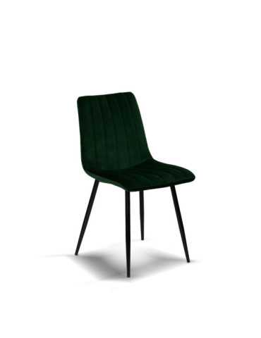 Pack de 4 sillas de comedor estilo Vintage Modelo Iria color verde botella