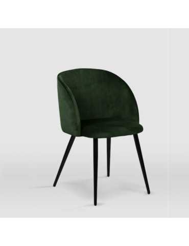 Pack de 4 sillas de comedor estilo Vintage Modelo Iria color verde botella 2