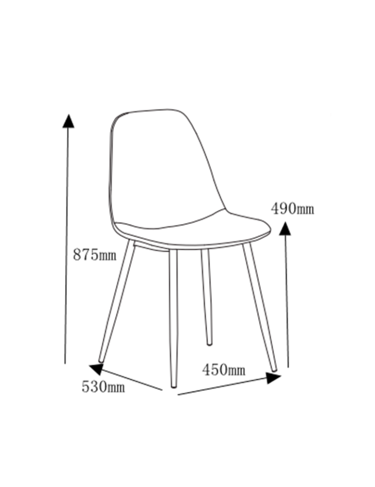 Pack de 4 sillas de comedor estilo Nórdico Modelo Margot color marrón avellana