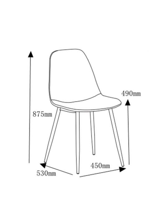 Pack de 4 sillas de comedor estilo Nórdico Modelo Margot color marrón avellana