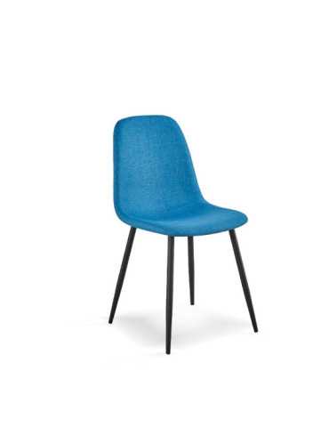 Pack de 4 sillas de comedor estilo nórdico Modelo Margot color azul mediterráneo