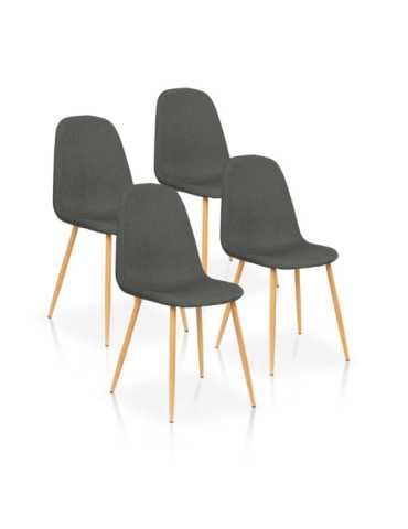Pack de 4 sillas de comedor estilo Nórdico Modelo Margot color gris pizarra 2