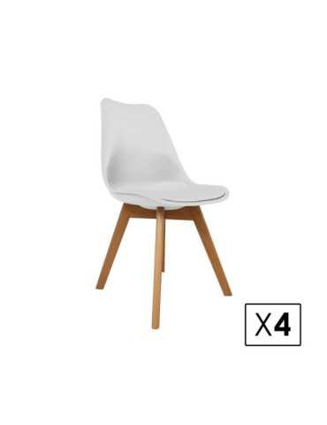 Pack de 4 Sillas de salón Modelo Dana color blanco 2